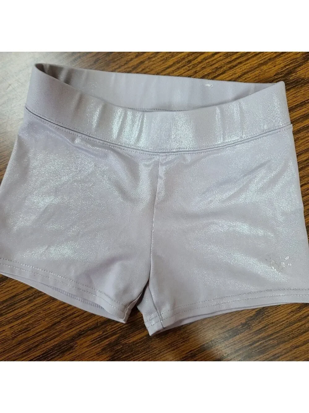 Justice Girls Varsity Metallic Gym Shorts Size 7